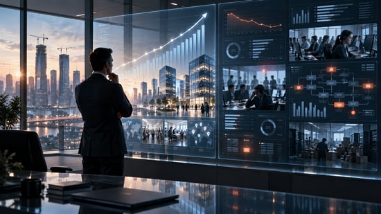 Investor reviewing growth dashboards alongside operational indicators that reveal whether expansion is being absorbed or creating hidden execution strain.
