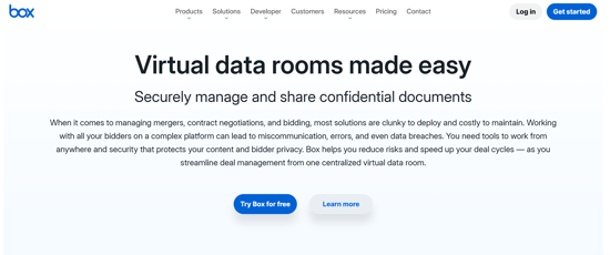 Box Virtual Data Room