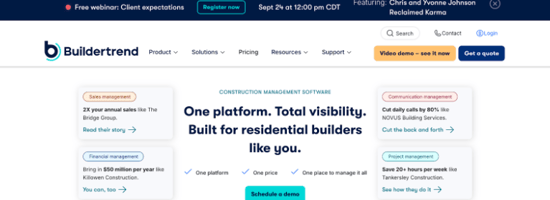 Buildertrend for residential builders