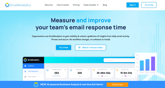 EmailAnalytics helps you to measure and improve you team's email response time