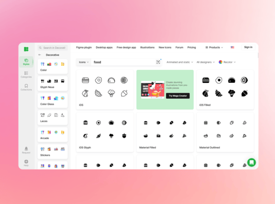 Icons8 design and workflow tool for business