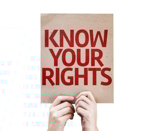 Know Your Rights card isolated on white background