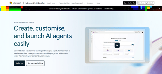 Microsoft Copilot Studio – Best for Microsoft-First Enterprises