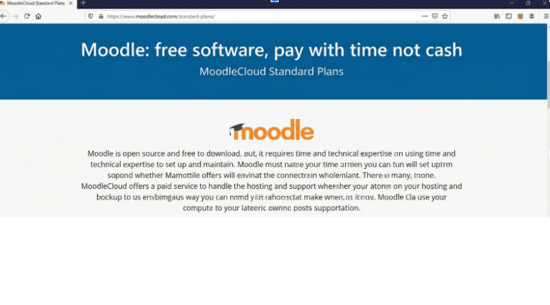 Moodle free software, pay with time not cash