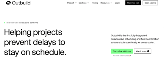 Outbuild is a cloud-based construction scheduling platform