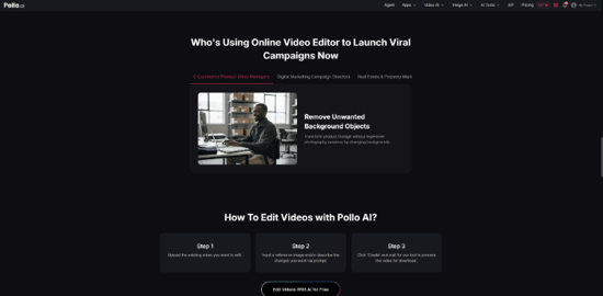 Pollo AI Stands Out as an online video editor