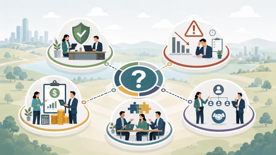 Business leaders weighing control, cost, provider risk, internal ownership, and collaboration when deciding what to outsource.