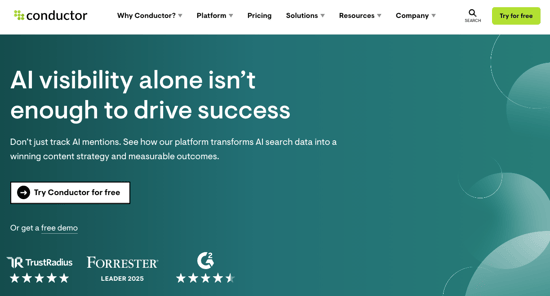Conductor: Best for agencies already using Conductor for SEO