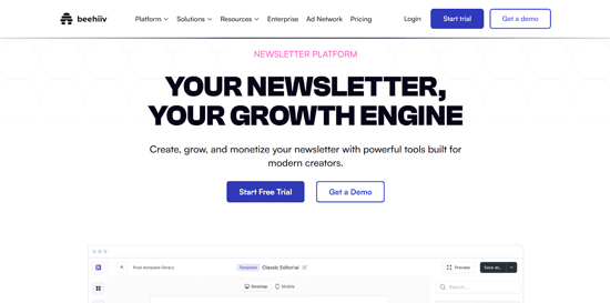 Let Beehiiv be your growth engine