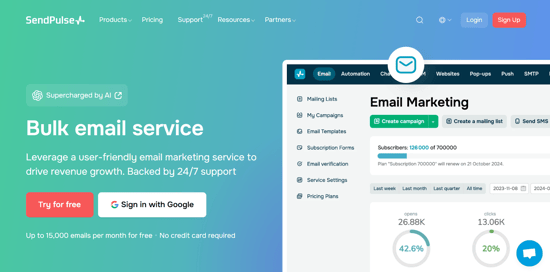 SendPulse a bulk email service provider