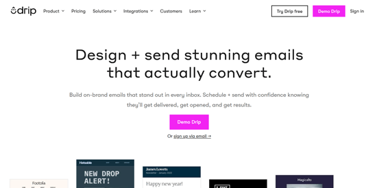 send stunningly designed emails with Drip