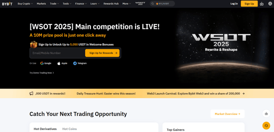 Bybit allows you to catch the next trading opportunity