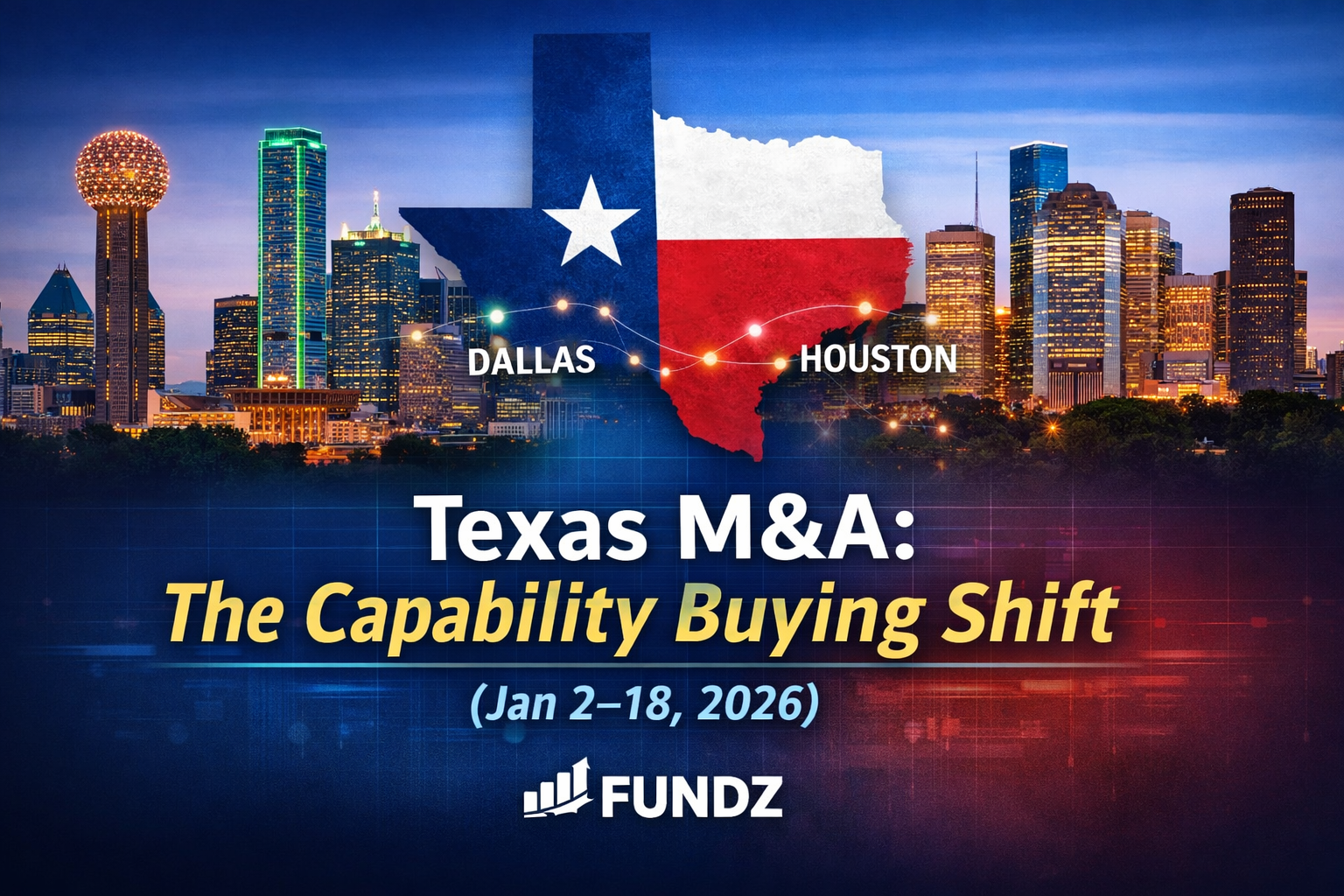 U.S. Deal Tape Report: Texas Capability Buying Concentrates in Dallas + Houston (Jan 2–18, 2026)